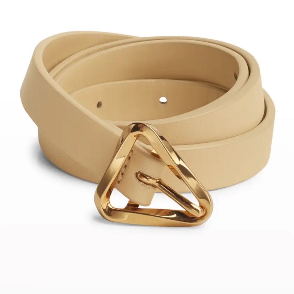 Bottega Veneta Twisted Triangle Napa Buckle Belt